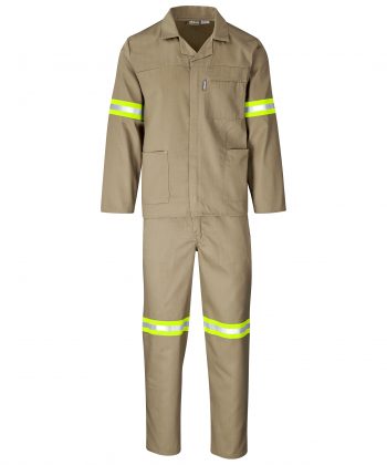 khaki contisuits reflective arms and legs